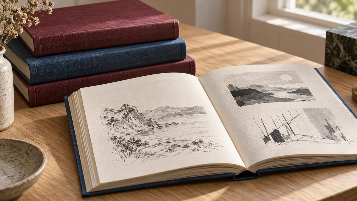 Books and visual storytelling Illustrated art books on a reading table